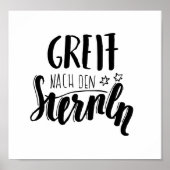 "Greif nach den Sternen" - handgeschiebener Spruch Poster (Voorkant)