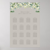 Greige 24x36" 16 Tafels van 8 Zitkaarten Poster (Voorkant)