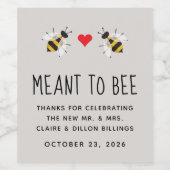 Greige Bee Betekenis Voor Een Huwelijksgunst Label Wijn Etiket (Enkel label)