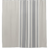 Greige en Grey Stripes Off-Center Modern #D3CFC7 Douchegordijn (Voorkant)