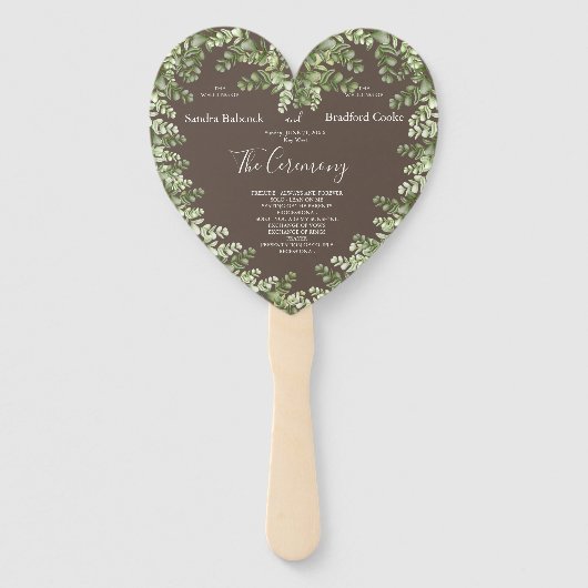 Greige Eucalyptus Herfst Autumn Handwaaier (Voorkant)