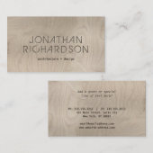 GREIGE HOUTKORREL MET GEBEELDHOUWD ARCHITECTONISCH VISITEKAARTJE (Voorkant / Achterkant)