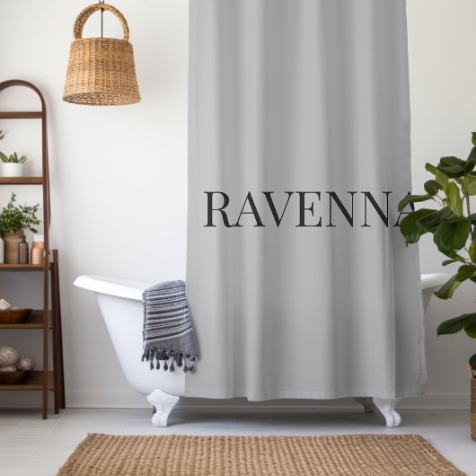 Greige Luxe Serif Persoonlijke Aangepaste Naam Douchegordijn