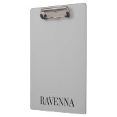 Greige Luxe Serif Persoonlijke Aangepaste Naam Klembord (Links)