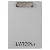 Greige Luxe Serif Persoonlijke Aangepaste Naam Klembord (Voorkant)