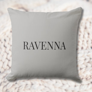 Greige Luxe Serif Persoonlijke Aangepaste Naam Kussen