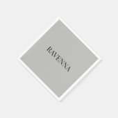 Greige Luxe Serif Persoonlijke Aangepaste Naam Servet (Hoek)