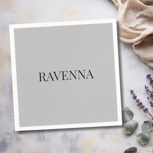 Greige Luxe Serif Persoonlijke Aangepaste Naam Servet