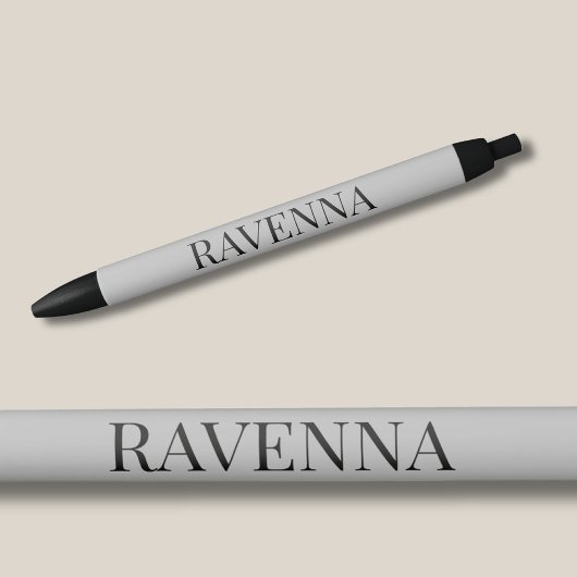 Greige Luxe Serif Persoonlijke Aangepaste Naam Zwarte Inkt Pen
