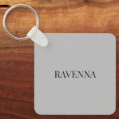 Greige Luxury Personalized Serif Name Gift For Her Sleutelhanger (Voorkant)