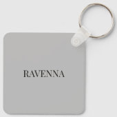 Greige Luxury Personalized Serif Name Gift For Her Sleutelhanger (Achterkant)