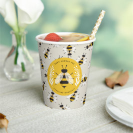 Greige Mama en Baby tot Bee Patterned Paper Papieren Bekers