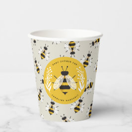 Greige Mama en Baby tot Bee Patterned Paper Papieren Bekers