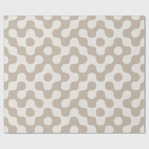 Greige Mid Century Modern Geometrische Organische  Cadeaupapier