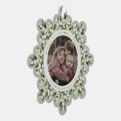 Greige/Neutral Snowberry+Greenery Christmas Paper Ornament Kaart (Rechts)