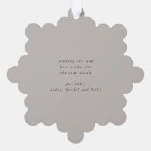 Greige/Neutral Snowberry+Greenery Christmas Paper Ornament Kaart (Achterkant)