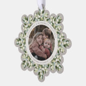 Greige/Neutral Snowberry+Greenery Christmas Paper Ornament Kaart (Links)