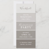 Greige Paint Swatch Kaart Housewarming Party Invit (Voorkant)