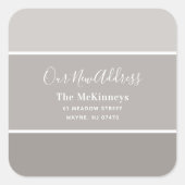 Greige Paint Swatch Nieuw adres Vierkante Sticker (Voorkant)