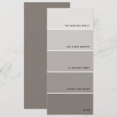 Greige Paint Swatch Nieuwe adresaankondiging Kaart (Voorkant / Achterkant)