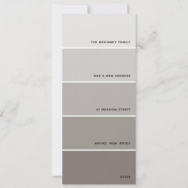 Greige Paint Swatch Nieuwe adresaankondiging Kaart