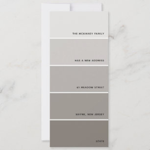 Greige Paint Swatch Nieuwe adresaankondiging Kaart