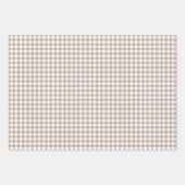 Greige Putty Gray Gingham Check Pattern Inpakpapier Vel (Voorkant 2)