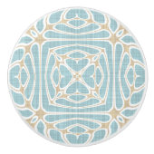 Greige Seafoam Groene Taupe Bruin Etnische Tribe K Keramische Knop (Voorkant)