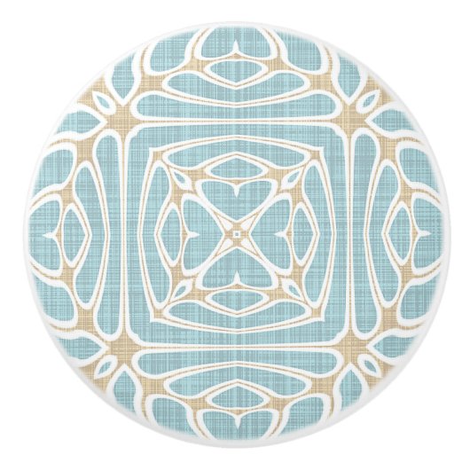 Greige Seafoam Groene Taupe Bruin Etnische Tribe K Keramische Knop (Voorkant)