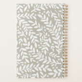 Greige Sketched Floral Leaf Year en Name Planner (Achterkant)