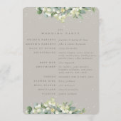 Greige Sneeuwbes+Eucalyptus Wintertrouwdag Programmakaart (Achterkant)