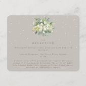 Greige Snowberry + Eucalyptus boeket receptie Informatiekaartje (Voorkant)