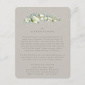Greige Snowberry+Eucalyptus Bruiloft Aanwijzingen Informatiekaartje (Voorkant)