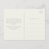 Greige Snowberry + Eucalyptus bruiloft dank u Briefkaart (Achterkant)