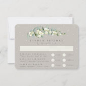Greige Snowberry+Eucalyptus Bruiloft Multi-Event RSVP Kaartje (Voorkant)