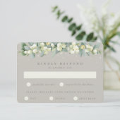 Greige Snowberry + Eucalyptus Garland Winter bruil RSVP Kaartje (Staand voorkant)