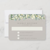 Greige Snowberry + Eucalyptus Garland Winter bruil RSVP Kaartje (Voorkant)