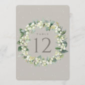 Greige Snowberry+Eucalyptus Trouwtafel Nummer (Voorkant)
