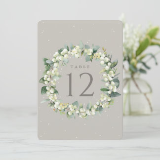 Greige Snowberry+Eucalyptus Trouwtafel Nummer