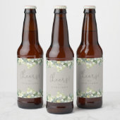 Greige Snowberry+Eucalyptus Winter Bachelorette Bier Etiket (Flessen)