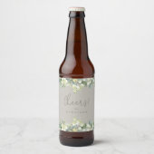 Greige Snowberry+Eucalyptus Winter Bachelorette Bier Etiket (Voorkant)