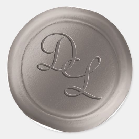 Greige Taupe 2 Letter Monogram Wax Seal Stickers (Voorkant)