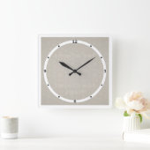 Greige wall clock for kitchen Time to eat again Vierkante Klok (Huis)