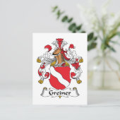 Greiner Family Crest Briefkaart (Staand voorkant)