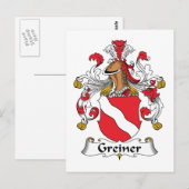 Greiner Family Crest Briefkaart (Voorkant / Achterkant)