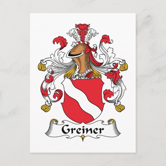 Greiner Family Crest Briefkaart (Voorkant)