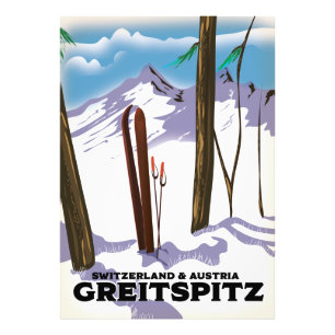 Greitspitz Zwitserland & Oostenrijk Ski-poster Foto Afdruk