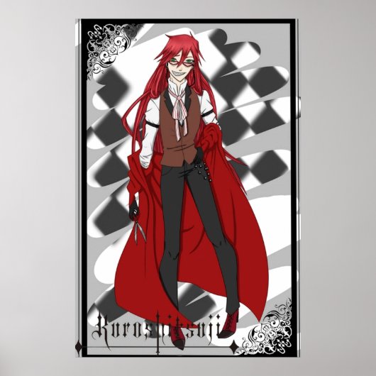 Grell Sutcliff from Kuroshitsuji  Black Butler Poster (Voorkant)