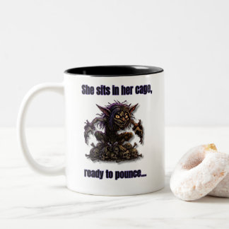 Gremlin Gereed om toe te slaan Tweekleurige Koffiemok
