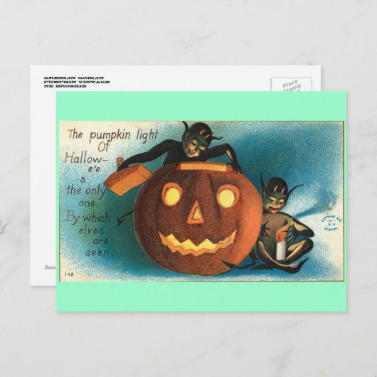 Gremlin Goblin  Pumpkin Briefkaart (Voorkant / Achterkant)